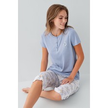 Arnetta Kadın Mavi Kapri Takım