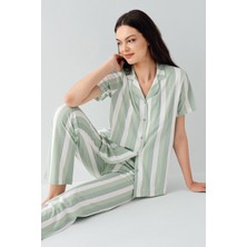 Arnetta Kadın Yeşil Gömlek Pijama Takım