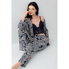 Arnetta Kadın Lacivert 3lü Pijama Takım