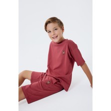 U.S. Polo Assn. U.S. Polo Assn Erkek Çocuk  2 li Bermuda T-şhirt Takım Bordo