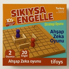 Tifoys Sıkıysa Engelle Strateji Oyunu – Ahşap Zeka Oyunu – 2 Kişilik Taktik Oyunu