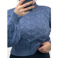 Nisum Moda Örgülü Boğazlı Triko Kazak