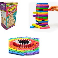 Tifoys Cezalı Jenga , Renkli Jenga , Domino Aile Etkinlik Seti , Oyun Seti