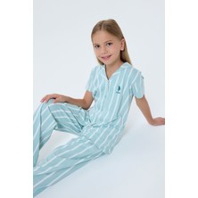 U.s. Polo Assn. Kız Çocuk Yeşil Gömlek Pijama Takım