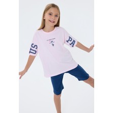 U.s. Polo Assn. Kız Çocuk Pembe Bermuda Takım