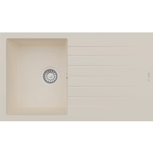 Realstone Krem P04 Troya 86 860X500 Damlalıklı Granit Eviye