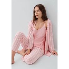 Pierre Cardin Kadın Pembe 3lü Pijama Takım