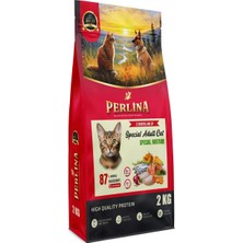 Perlina Special Yetişkin Kedi Maması, Karışık Lezzetli,%87 Hayvansal Içerik, 2 kg