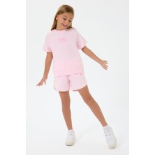 U.S. Polo Assn. U.S. Polo Assn Kız Çocuk  2 li Şort T-şhirt Takım Pembe