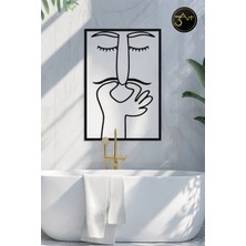 3art Metal Dekorasyon Minimal Yüz Figürlü Duvar Tablosu - Modern Soyut Line Art Dekor