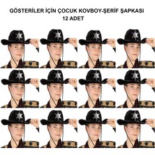 Ronanna Kovboy Şerif Şapkası Siyah 12 Adet - Kostüm, Parti ve Gösteri Şapkası