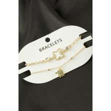 LTG Nova 2 Adet Kelebek Trend Zincir Bileklik