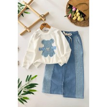 Miniğimin Cicileri Happy Day Pul Detaylı Kız Çocuk 2 Li Takım - Mavi