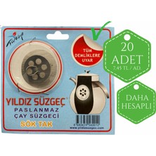Valtore 20 Adet Demlik Içi Süzgeç Çaydanlık Süzgeci Çay Süzgeci Paslanmaz Sök Tak Pratik Kolay