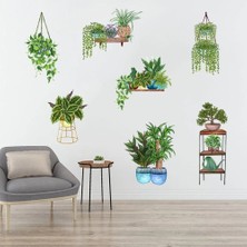 Ronanna Saksılı Çiçek Tasarımlı Yapışkanlı Sticker MC-480D