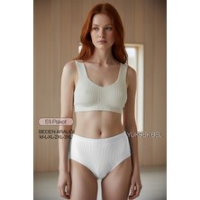 Bravie Tamamen Fitilli Bikini Külot 5' Li Set Beyaz Lux