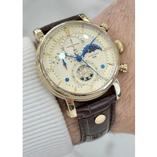 Hislon Orijinal Deri Kordon Su Geçirmez Erkek Kol Saati ILKTM105G-08KG