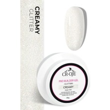 Croje Kalıcı Oje ( Orta Akışkan Kıvam) Pro Builder Gel Glitter Creamy (30 Gr)