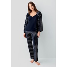 Pierre Cardin Kadın Lacivert 3lü Pijama Takım