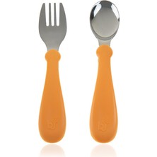 Babyjem Paslanmaz Çelik Çatal Kaşık Seti - Somon (5 Adet)