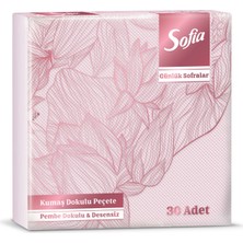 Sofia Kumaş Dokulu Peçete Pembe 30'lu