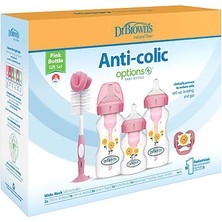 Dr. Brown's Db 3610 Geniş Ağız Anti-Kolik Options+ Pp Biberon Pembe Hediye Set (2 Adet)