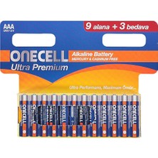 Onecell Ultra Premium Alkalin Aaa Boy Pil 9+3 (4 Adet)