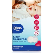 Wee Baby 40 Adet Klasik Göğüs Pedi 3 Parça Emici Jel Özellikli Nefes Alabilir Tasarım