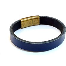 Herşey Nota Lacivert Hakiki Deri Erkek Bileklik – Minimal ve Maskülen TASARIM-1458