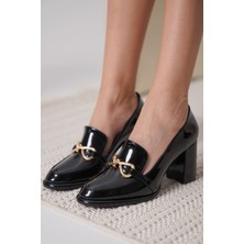 Modaserdem Melly Siyah Rugan Kadın Topuklu Ayakkabı