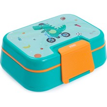 Vagonlife 4 Bölmeli Beslenme Kutusu Dinozor Yeşil 1030 Ml(Çatal Kaşık Dahildir) (5 Adet)