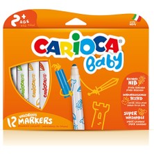 Carioca Jumbo Bebek Süper Yıkanabilir Keçeli Boya Kalemi 12LI (2 Adet)