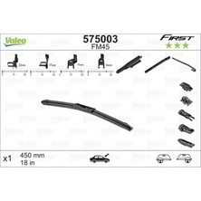 Valeo Nrzsnt Silecek Süpürgesi 45CM X1 Muz Tipi First 4 Aparatli/multiconnection Üniversal VFB45