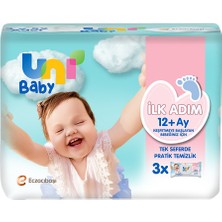 Uni Baby 3X52 Yaprak İlk Adım Islak Mendil 5 Adet Cilt Dostu ve Dermatolojik Test Edilmiş