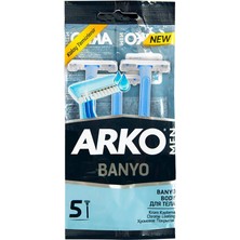 Arko Men Banyo Tıraş Bıçağı 5 Li Düz Desenli Paslanmaz Çelik ile Profesyonel Tıraş Deneyimi