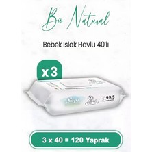 Sleepy Bio Natural Yenidoğan Islak Havlu 3X40 Lı