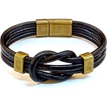 Herşey Nota Shadow Knot – Gölge Düğümü Deri Erkek BILEKLIK-1460