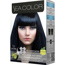 Sea Color Saç Boyası Seti 1.1 Mavi Siyah 185 ml 4 Adet