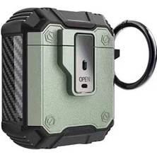 Oyo Store Airpods Uyumlu Oyo Airbag 35 Darbelere Karşı Dayanıklı Düğmeli Kılıf-Yeşil