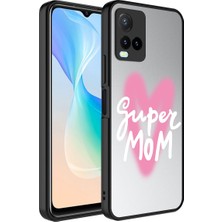 Oyo Store Vivo Y21S Kılıf Aynalı Desenli Kamera Korumalı Parlak Oyo Mirror Kapak-Süper Anne
