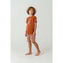 Arnetta Erkek Çocuk Kahverengi Bermuda Takım