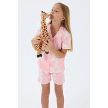 Rolypoly Kız Çocuk Pembe Gömlek Şort Takım