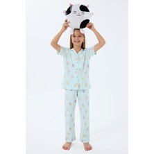 Rolypoly Kız Çocuk Yeşil Gömlek Pijama Takım