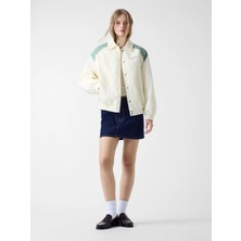 Guess Gj Heritage Rüzgarlık Kadın Krem Yağmurluk W6RL35WHAA2-G053