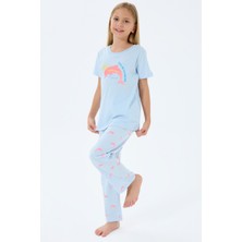 Rolypoly Kız Çocuk Mavi Pijama Takım