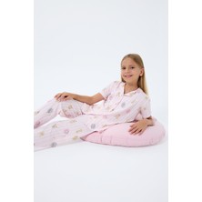 Rolypoly Kız Çocuk Pembe Gömlek Pijama Takım