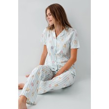 Rolypoly Kadın Yeşil Gömlek Pijama Takım