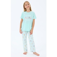 Rolypoly Kız Çocuk Yeşil Pijama Takım