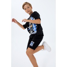 Rolypoly Erkek Çocuk Siyah Bermuda Takım