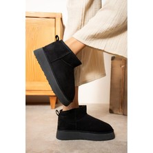 Milaya Shoes Cherry Içi Tüylü Süet Kışlık Kadın Bot Ayakkabı
